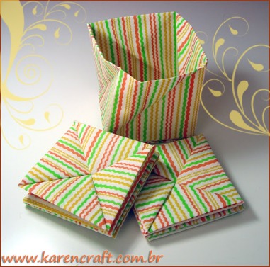 origami em tecido fabric origami DIY craft craft oriuno carteira wallet bookmark card holder porta cartao karen tiemy handmade