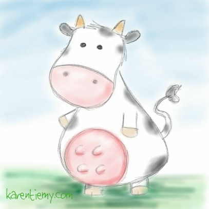 cow karen tiemy cute animal drawing kawaii illustration cartoon digital sketches 2