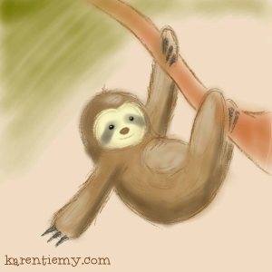 sloth karen tiemy cute animal drawing kawaii illustration cartoon digital sketches 2